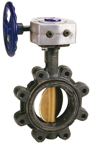 NIBCO - 8" Pipe, Lug Butterfly Valve - Gear Handle, Ductile Iron Body, Buna-N Seat, 250 WOG, Ductile Iron Disc, Stainless Steel Stem - All Tool & Supply