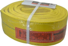 Lift-All - 12' Long x 4" Wide, 11,500 Lb Vertical Capacity, 2 Ply, Polyester Web Sling - 9,200 Lb Choker Capacity, Yellow - All Tool & Supply