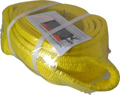 Lift-All - 8' Long x 4" Wide, 11,500 Lb Vertical Capacity, 2 Ply, Polyester Web Sling - 9,200 Lb Choker Capacity, Yellow - All Tool & Supply