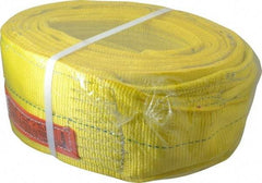 Lift-All - 16' Long x 6" Wide, 16,300 Lb Vertical Capacity, 2 Ply, Polyester Web Sling - 13,000 Lb Choker Capacity, Yellow - All Tool & Supply