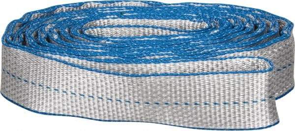 Lift-All - 12' Long x 2" Wide, 6,400 Lb Vertical Capacity, 2 Ply, Polyester Web Sling - 5,000 Lb Choker Capacity, Silver (Color) - All Tool & Supply