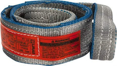 Lift-All - 4' Long x 3" Wide, 8,600 Lb Vertical Capacity, 2 Ply, Polyester Web Sling - 6,900 Lb Choker Capacity, Silver (Color) - All Tool & Supply