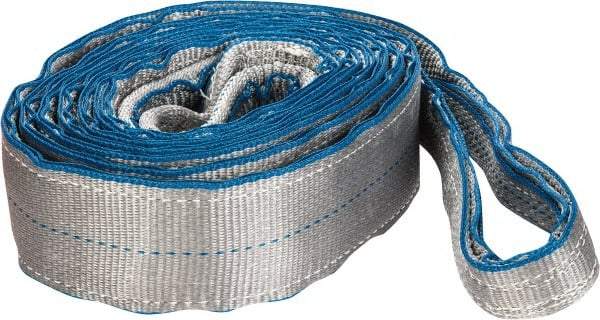 Lift-All - 14' Long x 3" Wide, 8,600 Lb Vertical Capacity, 2 Ply, Polyester Web Sling - 6,900 Lb Choker Capacity, Silver (Color) - All Tool & Supply