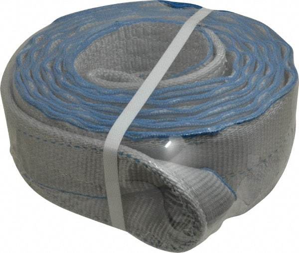 Lift-All - 14' Long x 4" Wide, 11,500 Lb Vertical Capacity, 2 Ply, Polyester Web Sling - 9,200 Lb Choker Capacity, Silver (Color) - All Tool & Supply