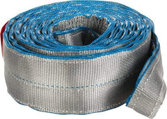 Lift-All - 20' Long x 4" Wide, 11,500 Lb Vertical Capacity, 2 Ply, Polyester Web Sling - 9,200 Lb Choker Capacity, Silver (Color) - All Tool & Supply