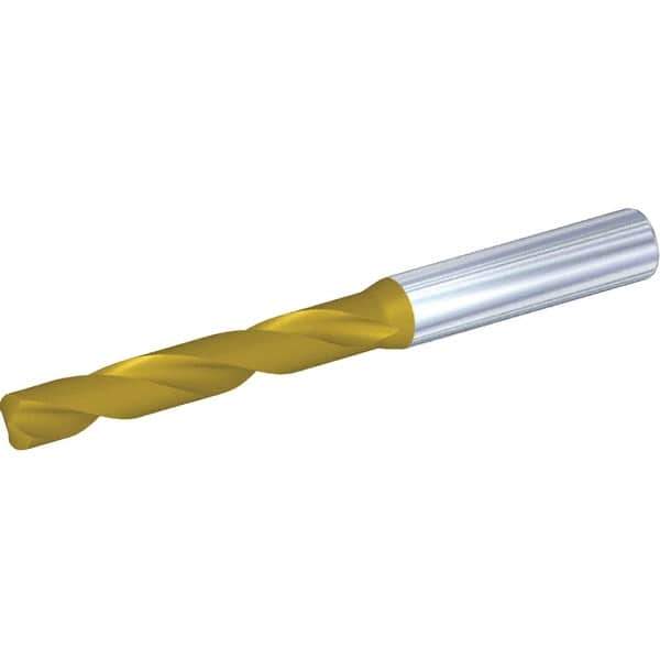 Kennametal - 16.9mm 140° Spiral Flute Solid Carbide Screw Machine Drill Bit - Multilayer TiAlN Finish, Right Hand Cut, 73mm Flute Length, 123mm OAL, Standard Point, Straight Shank - All Tool & Supply