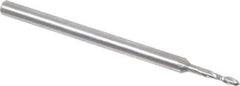 Onsrud - 1/16" Cutting Diam x 1/4" Length of Cut, 2 Flute, Upcut Spiral Router Bit - Uncoated, Right Hand Cut, Solid Carbide, 2" OAL x 1/8" Shank Diam, Ball End Taper, 30° Helix Angle - All Tool & Supply