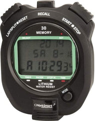 Value Collection - Water Resistant Digital Stopwatch - Pacer, Count Down Timer, CR2032, Back Lit, Black - All Tool & Supply