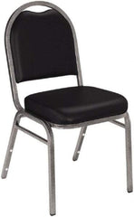 NPS - Vinyl Black Stacking Chair - Silver Frame, 18" Wide x 20" Deep x 34" High - All Tool & Supply