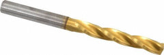 Guhring - 5.4mm 150° Solid Carbide Jobber Drill - TiN Finish, Right Hand Cut, Spiral Flute, Straight Shank, 2.598" OAL, Standard Point - All Tool & Supply