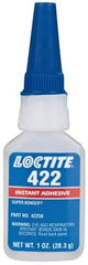 Loctite - 1 oz Bottle Clear Instant Adhesive - Series 422, 30 sec Working Time, 24 hr Full Cure Time, Bonds to Metal, Plastic & Rubber - All Tool & Supply