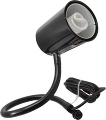 Made in USA - 24 Inch, Gooseneck, Coupler Mounted, Compact Fluorescent, Black, General Purpose Task Light - 23 Watt, 120 Volt, Nonmagnifying - All Tool & Supply