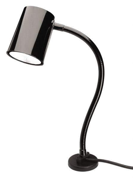 Made in USA - 24 Inch, Gooseneck, Magnetic Mounted, Compact Fluorescent, Black, General Purpose Task Light - 23 Watt, 120 Volt, Nonmagnifying - All Tool & Supply