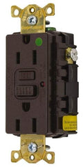 Hubbell Wiring Device-Kellems - 1 Phase, 5-15R NEMA, 125 VAC, 15 Amp, Self Grounding, GFCI Receptacle - 2 Pole, Back and Side Wiring, Hospital Grade - All Tool & Supply