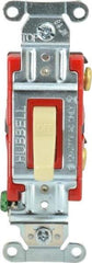 Hubbell Wiring Device-Kellems - 1 Pole, 120 to 277 VAC, 20 Amp, Industrial Grade, Toggle, Wall and Dimmer Light Switch - 1-5/16 Inch Wide x 4-1/16 Inch High - All Tool & Supply