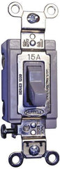 Hubbell Wiring Device-Kellems - 2 Pole, 120 to 277 VAC, 20 Amp, Industrial Grade, Toggle, Wall and Dimmer Light Switch - 1-5/16 Inch Wide x 4-1/16 Inch High - All Tool & Supply