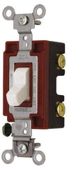 Hubbell Wiring Device-Kellems - 2 Pole, 120 to 277 VAC, 20 Amp, Industrial Grade, Toggle, Wall and Dimmer Light Switch - 1-5/16 Inch Wide x 4-1/16 Inch High - All Tool & Supply