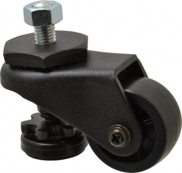 Sunnex - 1" Wide, Nylon Swivel Caster - 200 Lb Capacity, Threaded Stem Mount, 2.87" x 2.87" Plate, Ball Bearing - All Tool & Supply