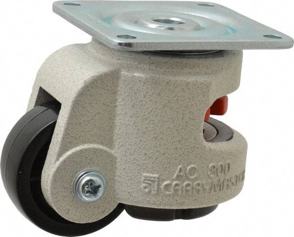 Sunnex - 7/8" Wide, Nylon Swivel Caster - 300 Lb Capacity, Top Plate Mount, 2.87" x 2.87" Plate, Ball Bearing - All Tool & Supply