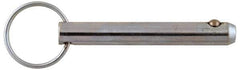 Gibraltar - 3/8" Pin Diam, 2-7/8" Long, Zinc Plated Stainless Steel Ball Lock Hitch Pin - 2-1/2" Usable Length - All Tool & Supply