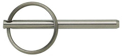 Gibraltar - 3/16" Pin Diam, 2-3/16" Long, Zinc Plated Stainless Steel Ball Lock Hitch Pin - 2" Usable Length - All Tool & Supply