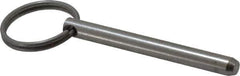 Gibraltar - 1/4" Pin Diam, 2-1/4" Long, Zinc Plated Stainless Steel Ball Lock Hitch Pin - 2" Usable Length - All Tool & Supply