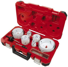 Milwaukee Tool - 19 Piece, 3/4" to 4-3/4" Saw Diam, Master Electrician's Hole Saw Kit - Bi-Metal, Toothed Edge, Pilot Drill Model No. 49-56-8010, Includes 14 Hole Saws - All Tool & Supply