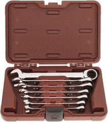 Paramount - 7 Piece, 3/8" to 3/4", Ratcheting Combination Wrench Set - Inch Measurement Standard, Full Polish Chrome Finish, Comes in Blow Molded Case - All Tool & Supply