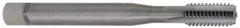 OSG - M8x1.25 Metric Coarse 6H 4 Flute Bright Finish Solid Carbide Straight Flute Machine Tap - Bottoming, Right Hand Thread, 2-23/32" OAL, 1-1/8" Thread Length, D5 Limit, Oversize - Exact Industrial Supply