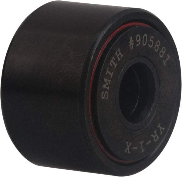 Accurate Bushing - 1-1/4" Bore, 4" Roller Diam x 2-1/4" Roller Width, Carbon Steel Yoke Cam Follower - 35,980 Lb Dynamic Load Capacity, 2-5/16" Overall Width - All Tool & Supply