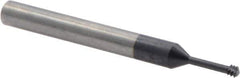 Iscar - #10-32, #8-32 UNC, UNF, 0.126" Cutting Diam, 3 Flute, Solid Carbide Helical Flute Thread Mill - Internal Thread, 0.49" LOC, 2-1/2" OAL, 1/4" Shank Diam - All Tool & Supply