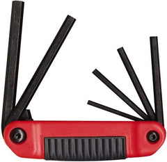 Eklind - 6 Piece Fold-Up Hex Key Set - Hex Range 5/32 to 3/8", Chrome Alloy Steel - All Tool & Supply