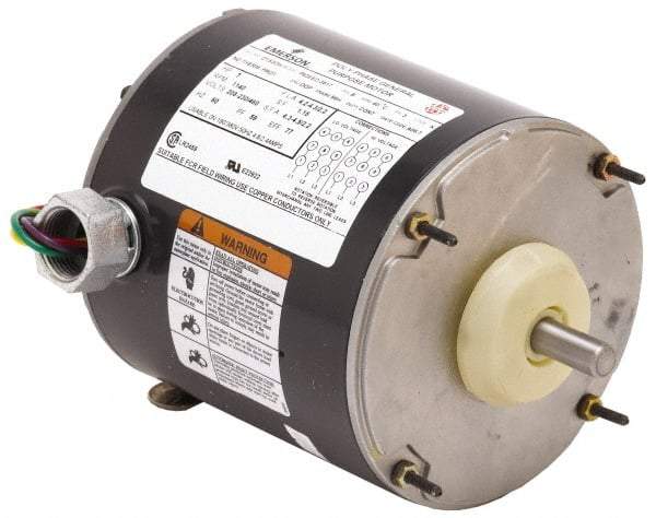 US Motors - 1/2 hp, TEAO Enclosure, Manual Thermal Protection, 1,725 RPM, 115/230 Volt, 60 Hz, Industrial Electric AC/DC Motor - Size 48 Frame, Band Mount, 1 Speed, Ball Bearings, 5.0/2.5 Full Load Amps, B Class Insulation, CW Drive End Rev - All Tool & Supply