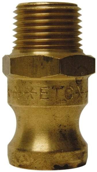 EVER-TITE Coupling Products - 4" Brass Cam & Groove Suction & Discharge Hose Male Adapter Male NPT Thread - Part F, 4" Thread, 100 Max psi - All Tool & Supply