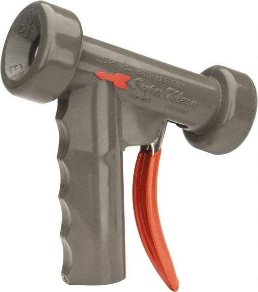 SuperKlean - Insulated, Stainless Steel Pistol Grip Spray Nozzle for 1/2" Pipe - Gray, 1/2 NPT - All Tool & Supply