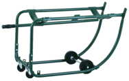 Drum Cradle - 1"O.D. x 14 Gauge Steel Tubing - For 55 Gallon drums - Bung Drain 18-7/8" off floor - 5" Rubber wheels - 3" Rubber casters - All Tool & Supply