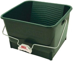 Wooster Brush - 4 Gal, 9" High, Polypropylene Square Green Single Pail - Handle Included, 13-1/2" Top Length x 15" Top Width - All Tool & Supply