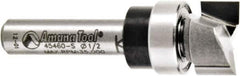 Amana Tool - 1/2" Cut Diam, 1/4" Length of Cut, 2 Flute Pattern-Cutting Edge Profile Router Bit - Solid Carbide, 1/4" Shank Diam, 1-5/8" OAL, Uncoated - All Tool & Supply