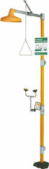 PRO-SAFE - 1-1/4" Inlet, 20 GPM shower Flow, Drench shower, Eye & Face Wash Station - No Bowl, Triangular Pull Rod & Push Flag Activated, Galvanized Steel Pipe, Plastic Shower Head, 3 GPM Bowl Flow, Corrosion Resistant, Top or Mid Supply - All Tool & Supply