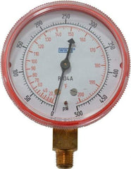 Wika - 2-1/2" Dial, 1/8 Thread, 0-500 Scale Range, Pressure Gauge - Lower Connection Mount, Accurate to 1-2-5% of Scale - All Tool & Supply