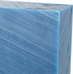 Made in USA - 1-1/2" Thick x 12" Wide x 1' Long, Polyethylene (UHMW) Sheet - Blue, Glass-Filled Grade - All Tool & Supply