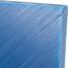 Made in USA - 1/2" Thick x 12" Wide x 2' Long, Polyethylene (UHMW) Sheet - Blue, Glass-Filled Grade - All Tool & Supply