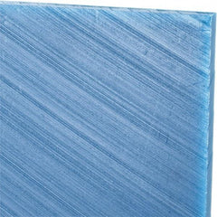 Made in USA - 1/4" Thick x 24" Wide x 2' Long, Polyethylene (UHMW) Sheet - Blue, Glass-Filled Grade - All Tool & Supply