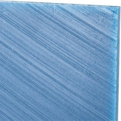 Made in USA - 1/4" Thick x 48" Wide x 5' Long, Polyethylene (UHMW) Sheet - Blue, Glass-Filled Grade - All Tool & Supply