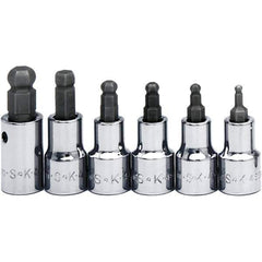 SK - 6 Piece 3/8" Drive Inch Ball Hex Bit Socket Set - 5/32 to 3/8" Hex - All Tool & Supply