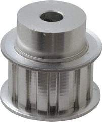 Power Drive - 12 Tooth, 3/8" Inside x 1.402" Outside Diam, Hub & Flange Timing Belt Pulley - 3/4" Belt Width, 1.432" Pitch Diam, 1" Face Width, Aluminum - All Tool & Supply