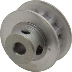 Power Drive - 12 Tooth, 3/16" Inside x 0.744" Outside Diam, Hub & Flange Timing Belt Pulley - 1/4" Belt Width, 0.764" Pitch Diam, 0.438" Face Width, Aluminum - All Tool & Supply