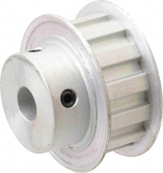 Power Drive - 13 Tooth, 3/8" Inside x 1.522" Outside Diam, Hub & Flange Timing Belt Pulley - 1/2" Belt Width, 1.552" Pitch Diam, 0.719" Face Width, Aluminum - All Tool & Supply