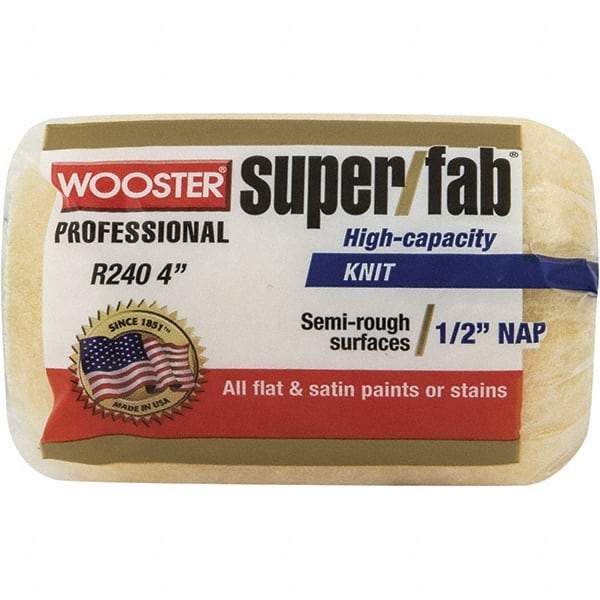 Wooster Brush - 1/2" Nap, 4" Wide Paint Roller - Semi-Rough Texture, Synthetic Knit - All Tool & Supply