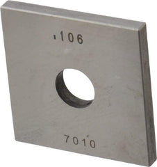 Value Collection - 0.106" Square Steel Gage Block - Accuracy Grade 0, Includes NIST Traceability Certification - All Tool & Supply